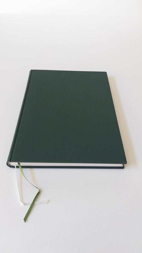 Carnet Buckram A4 Vert — vue de face