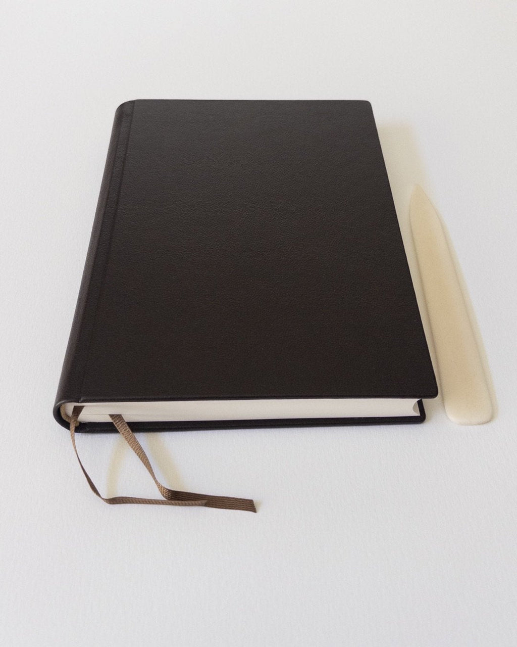 Carnet Cuir A5 Brun — vue avec plioir