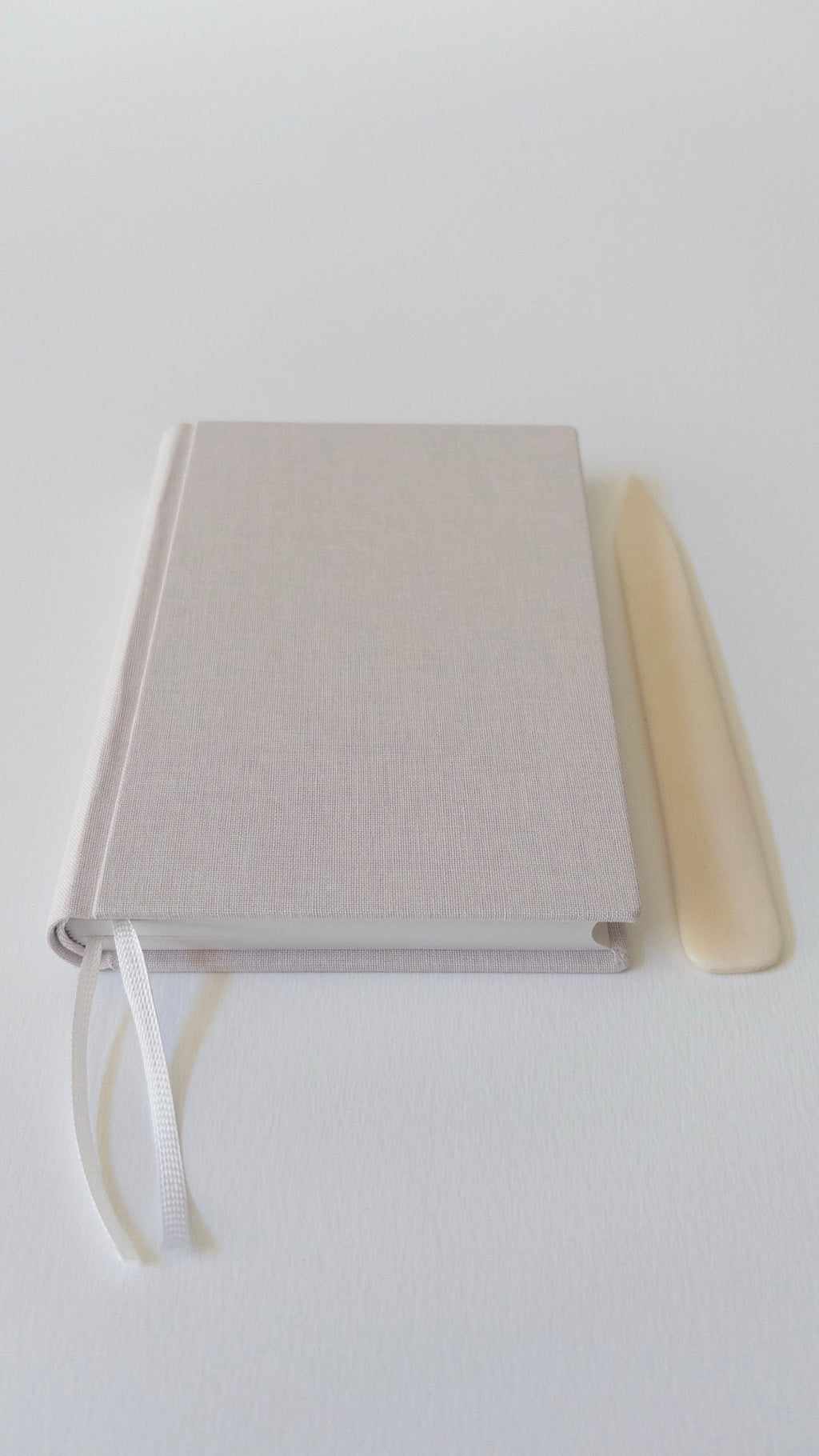 Carnet Marais A6 Beige rosé — vue avec plioir