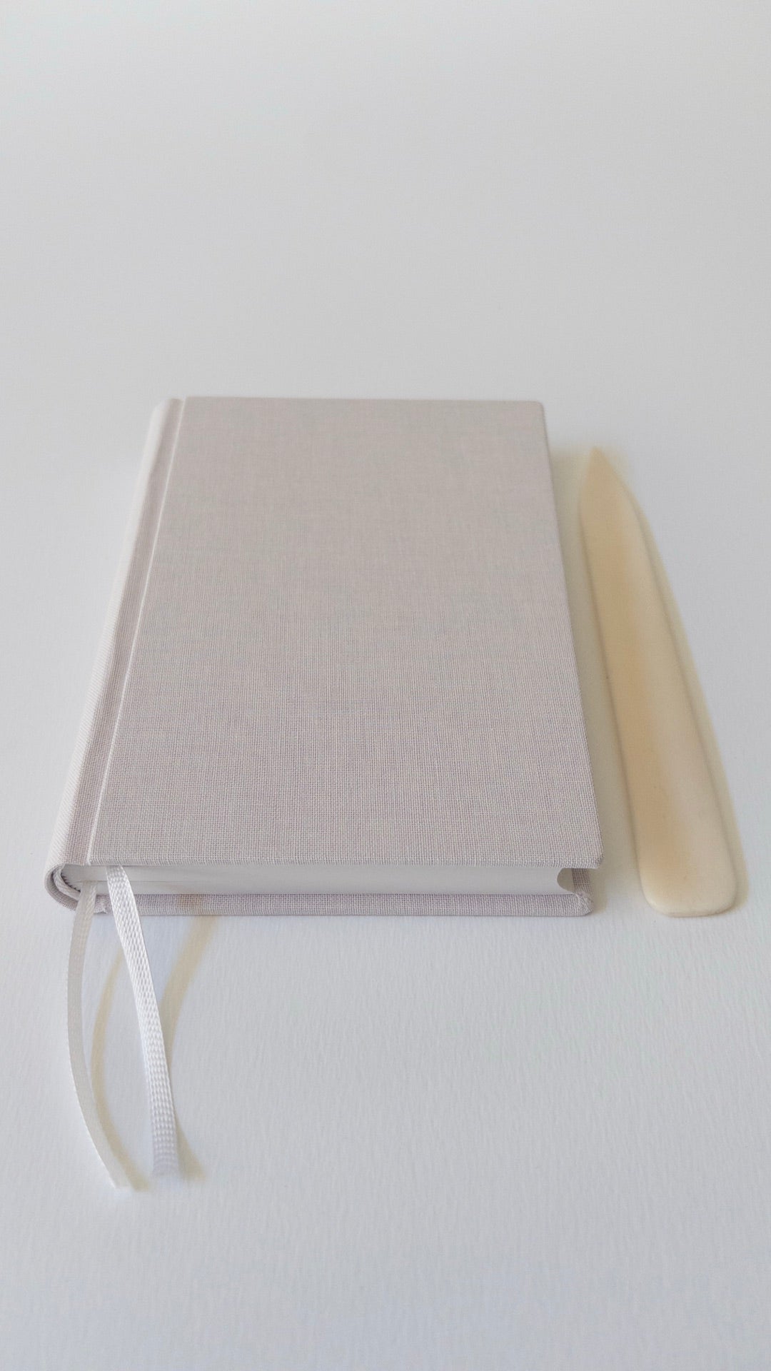 Carnet Marais A6 Beige rosé — vue avec plioir